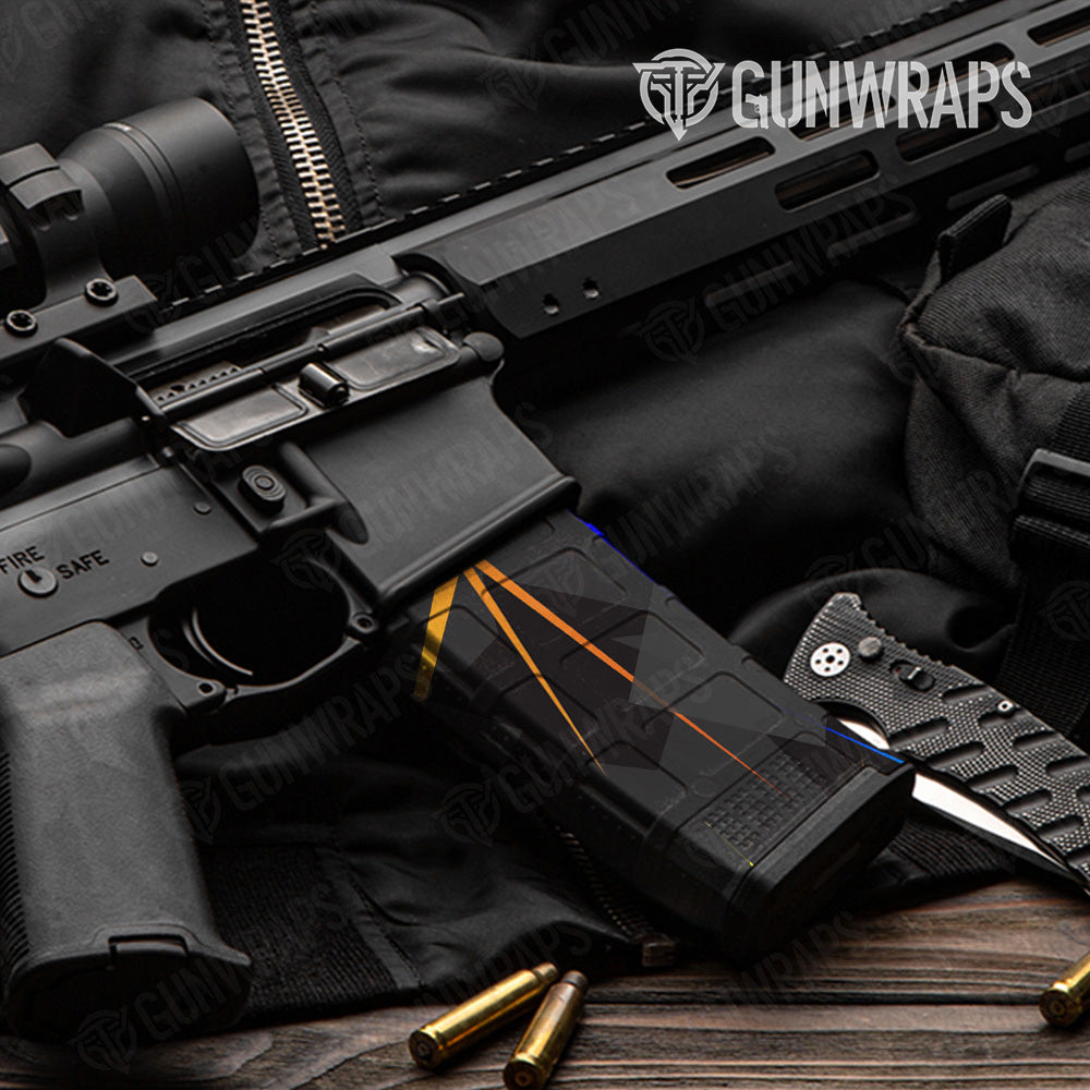 AR 15 Mag Shattered Laser Elite Black Fire & Ice Gun Skin Vinyl Wrap Online Hot Sale