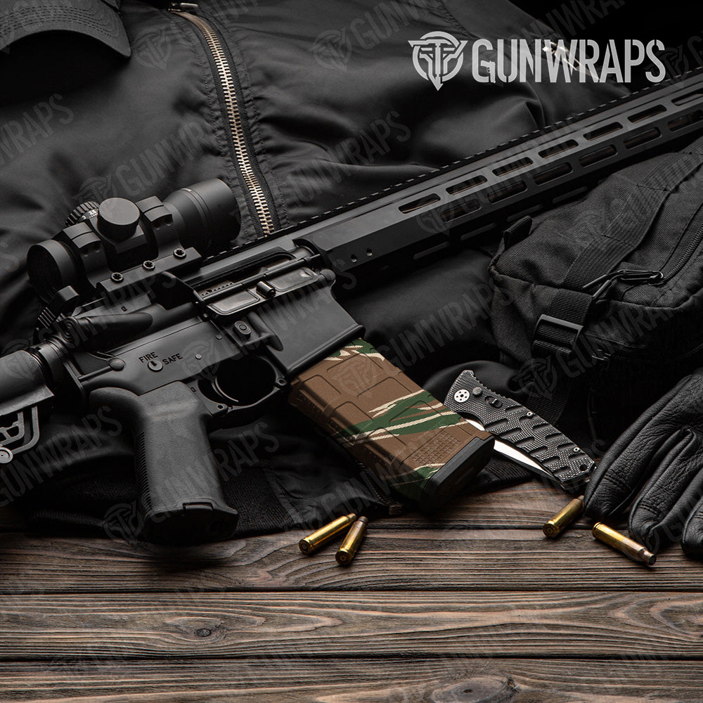 AR 15 Mag Shredded Woodland Camo Gun Skin Vinyl Wrap Discount
