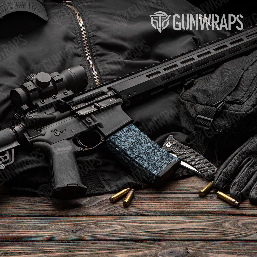 AR 15 Mag Stone Blue Pearl Granite Gun Skin Vinyl Wrap