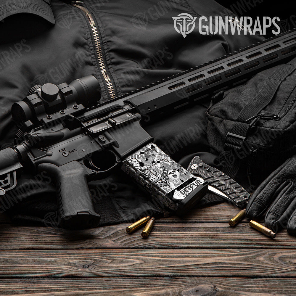 AR 15 Mag Sticker Bomb Grey Gun Skin Vinyl Wrap