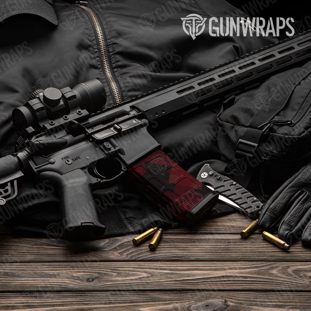 AR 15 Mag Shattered Vampire Red Camo Gun Skin Vinyl Wrap Online now