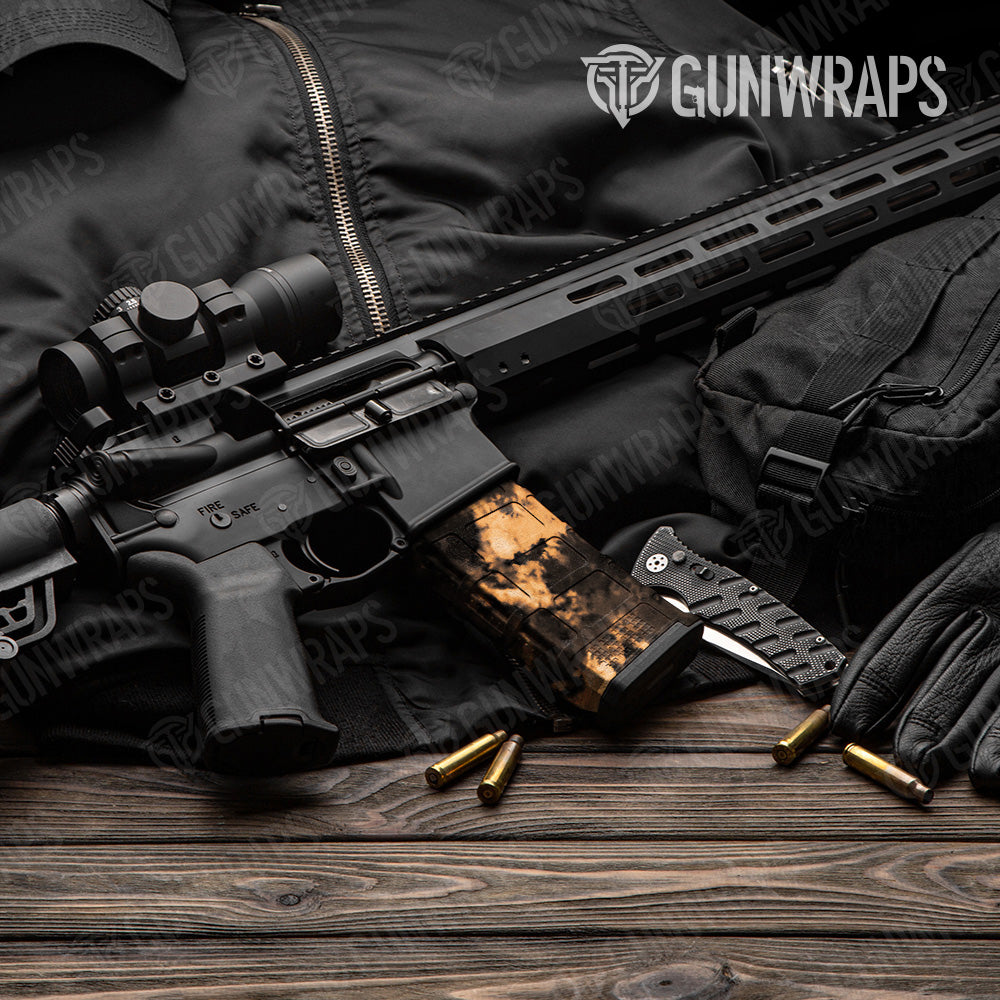 AR 15 Mag Tie Dye Bleached Black Gun Skin Vinyl Wrap