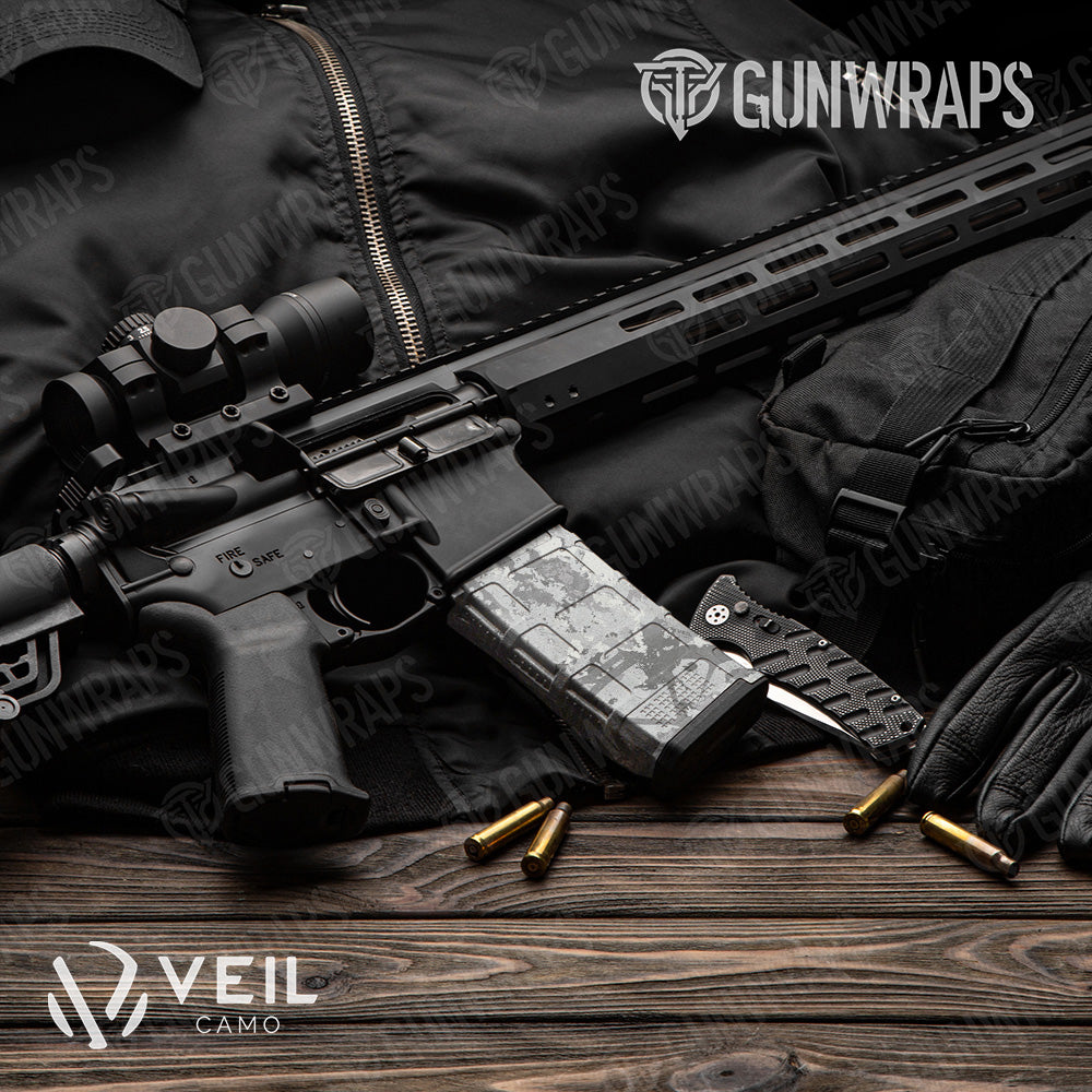AR 15 Mag Veil Stoke Whiteout Camo Gun Skin Vinyl Wrap