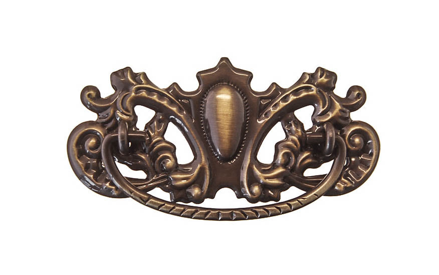 Brass Victorian Drop Pull ~ 3″ On Centers
