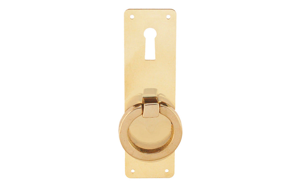 Brass Ring-Pull Plate with Keyhole