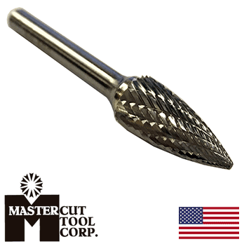 MasterCut SG-1DC Pointed Tree Rotary Carbide Burr 1/4″ O.D. (SG-1DC)