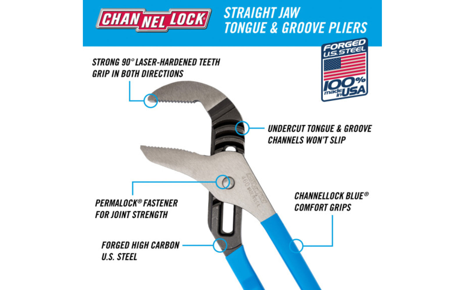 Channellock 16-1/2″ Straight Jaw Tongue & Groove Plier – 460 Sale