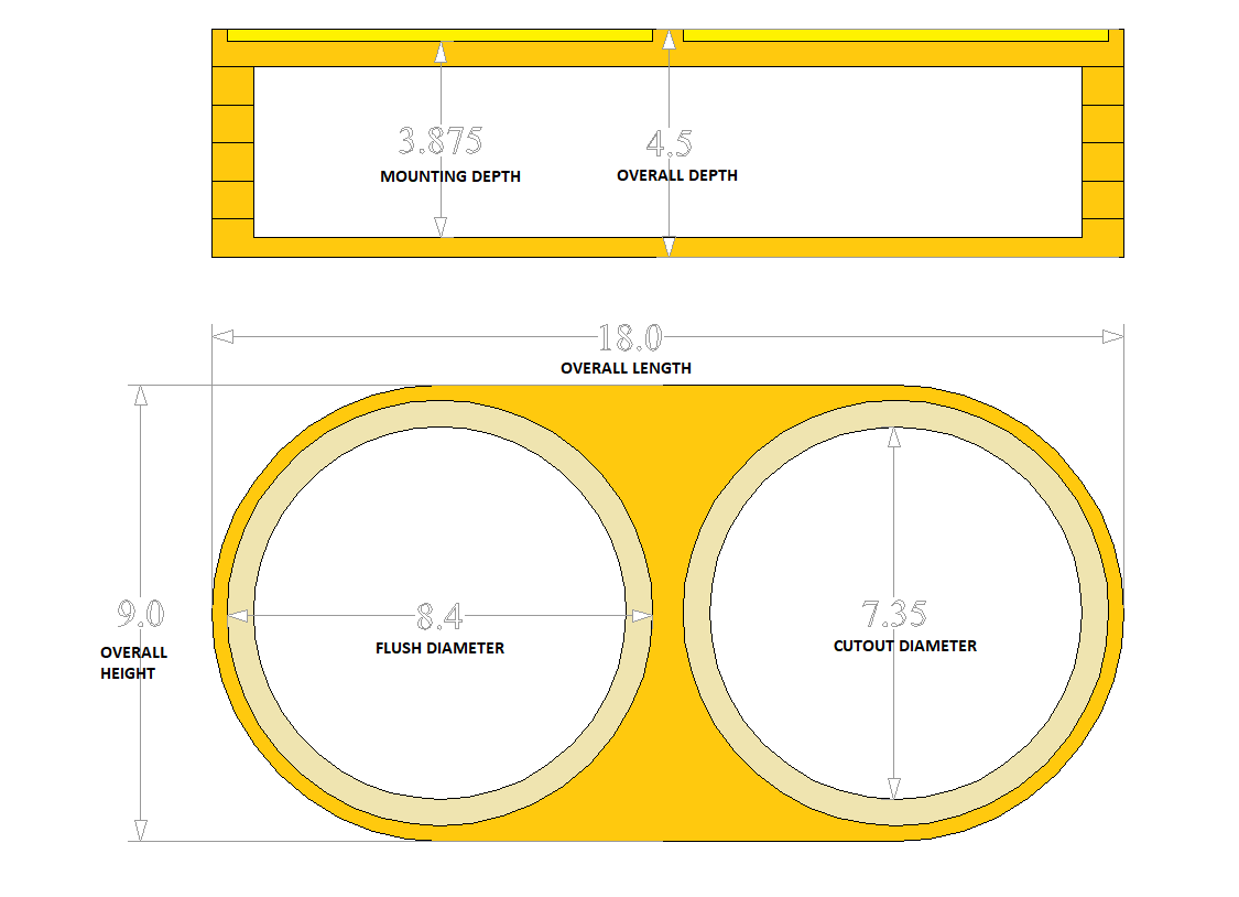 Dual 8″ Flush Mount Stack Fab Door Pod Enclosures