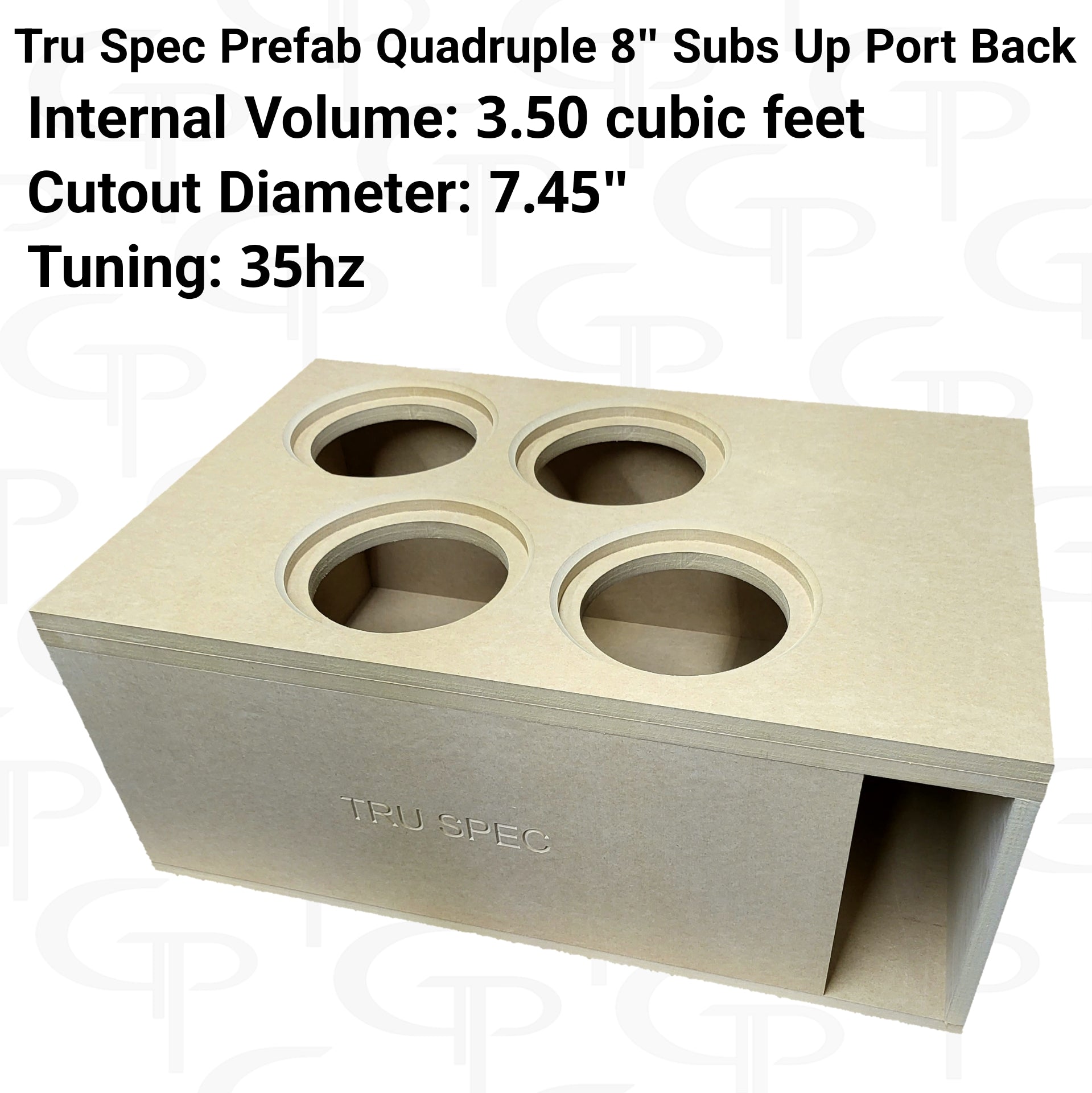 TRU SPEC Prefab Quad 8″ Subwoofer Enclosure Subs Up Port Back