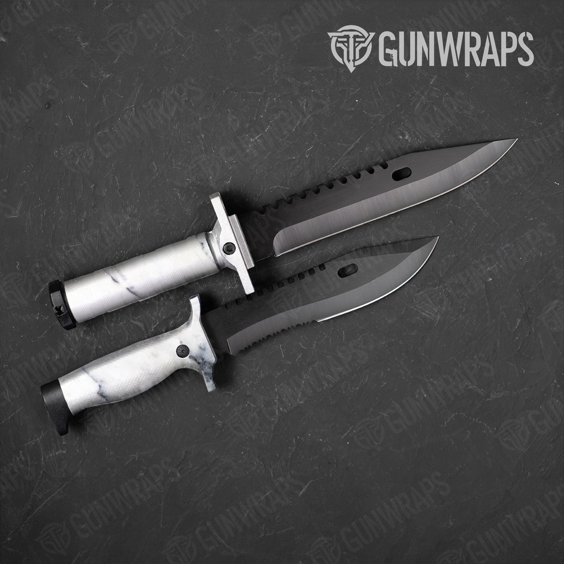 Knife Stone Bianco Carrara Marble Gear Skin Vinyl Wrap