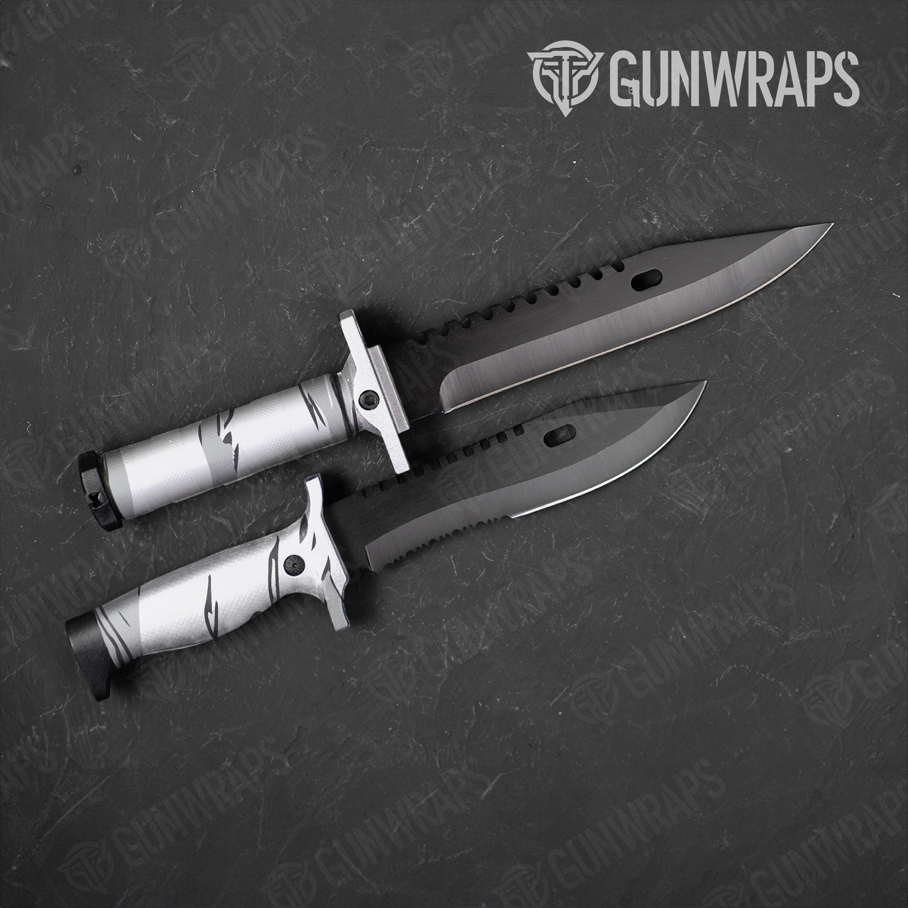 Knife Shredded Snow Camo Gear Skin Vinyl Wrap