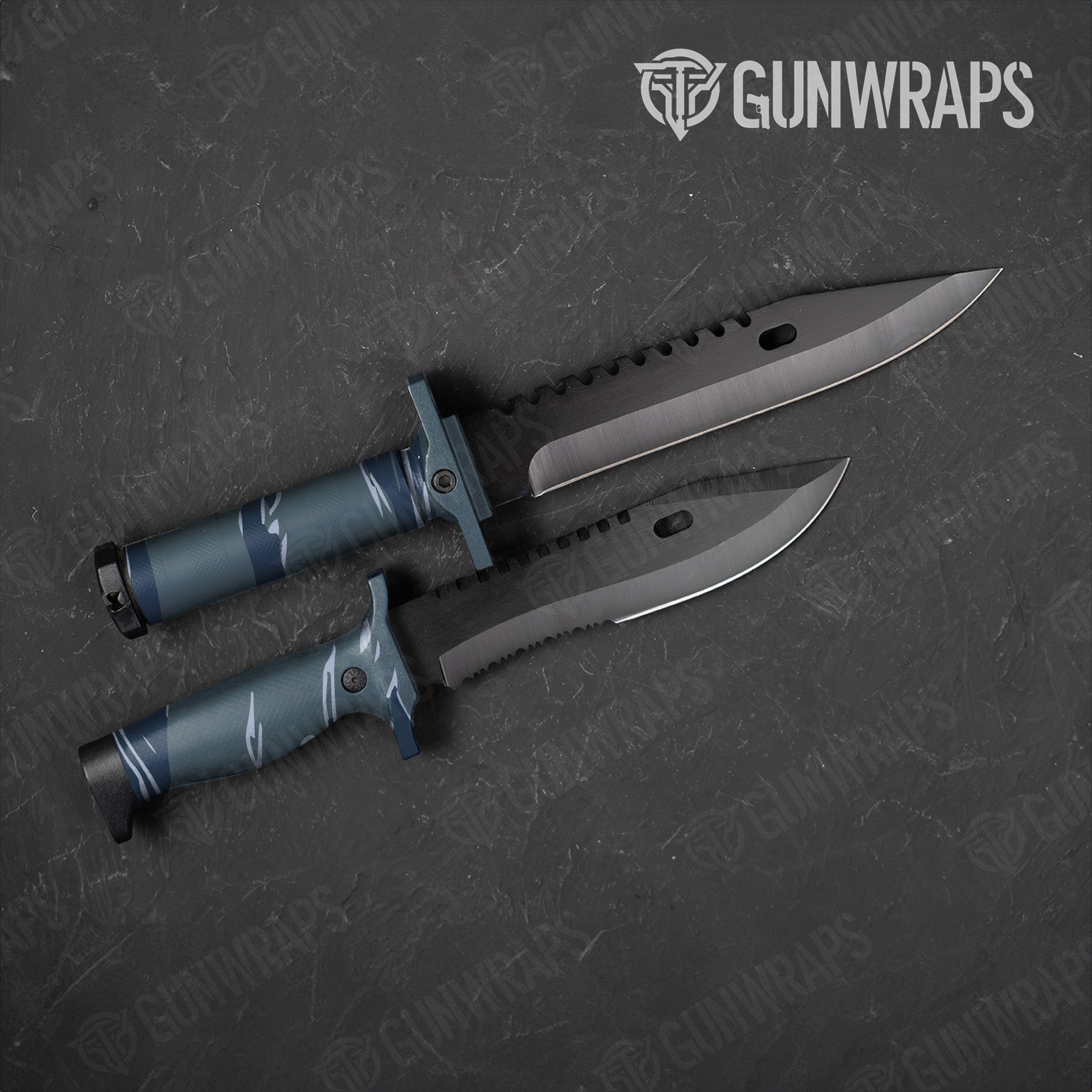 Knife Shredded Navy Camo Gear Skin Vinyl Wrap Online