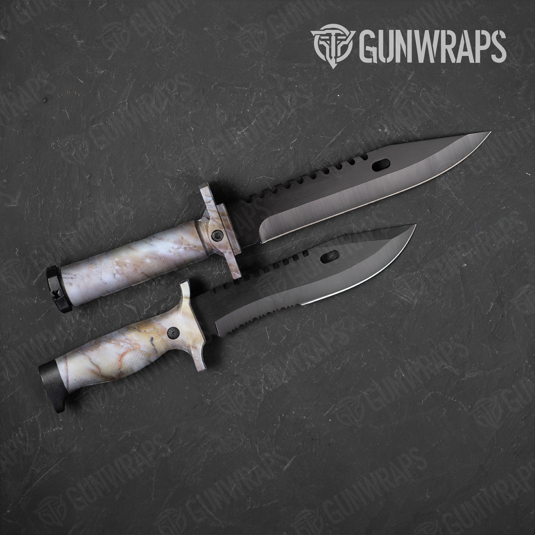 Knife Stone Calcatta Gold Marble Gear Skin Vinyl Wrap