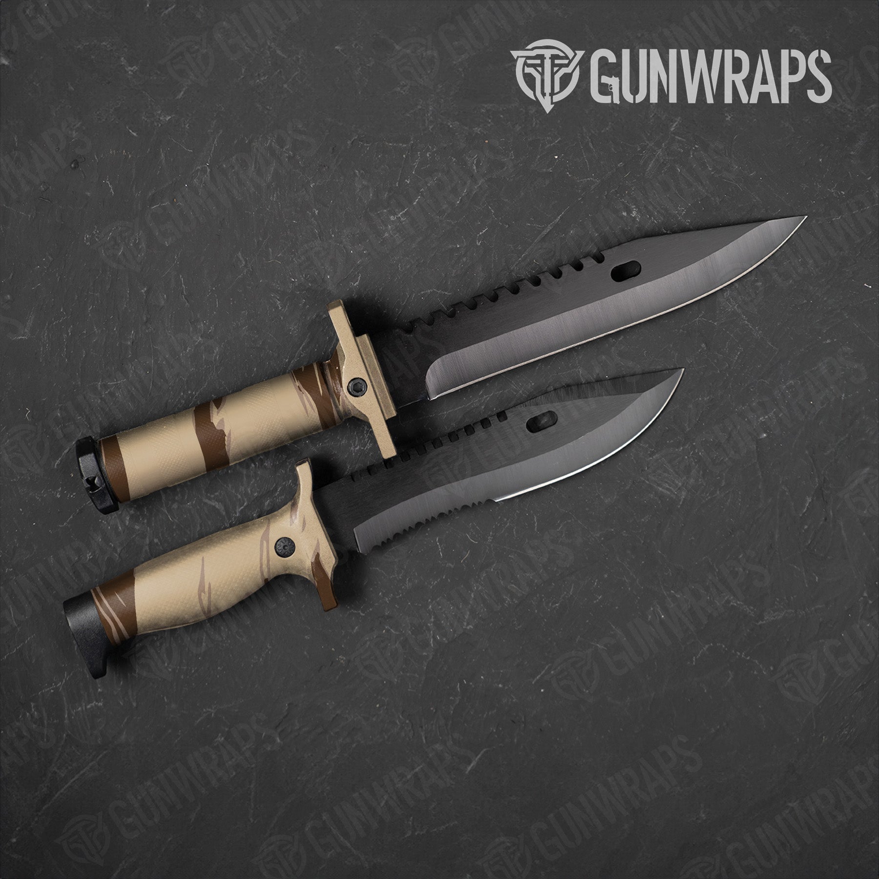 Knife Shredded Desert Camo Gear Skin Vinyl Wrap