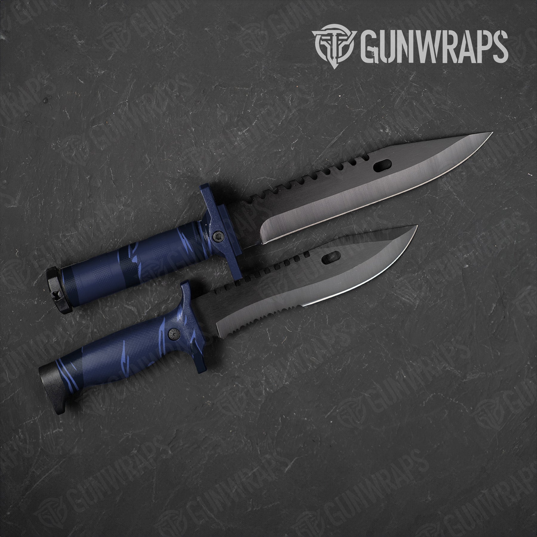 Knife Shredded Blue Midnight Camo Gear Skin Vinyl Wrap