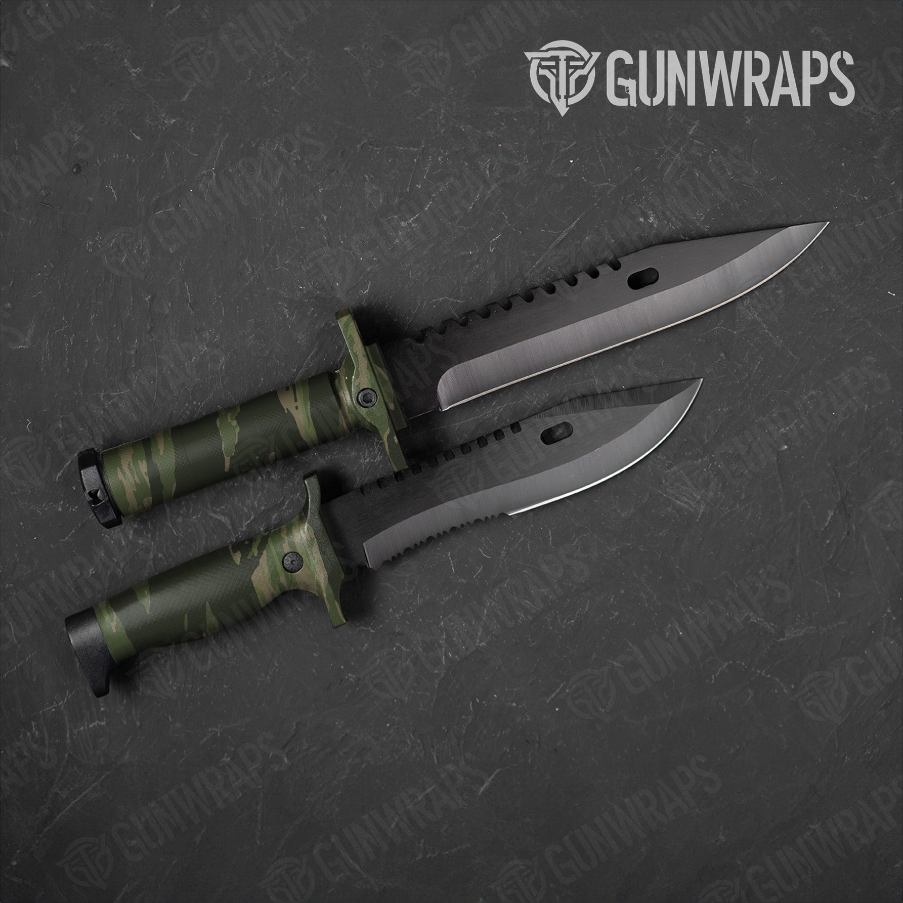 Knife Vietnam Tiger Stripe Army Green Gun Skin Vinyl Wrap Fashion