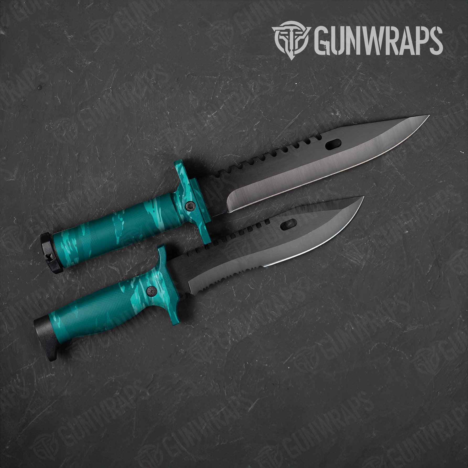 Knife Vietnam Tiger Stripe Elite Tiffany Blue Gun Skin Vinyl Wrap
