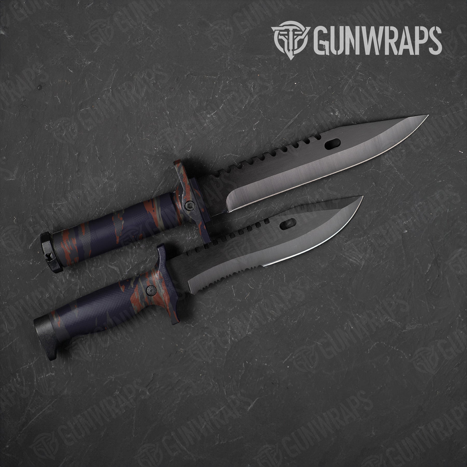 Knife Vietnam Tiger Stripe Blue Copper Gun Skin Vinyl Wrap Online now