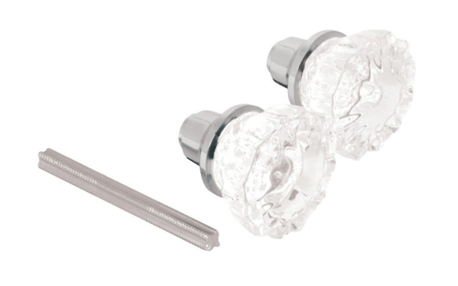 Glass Door Knob Set with Nickel Finish