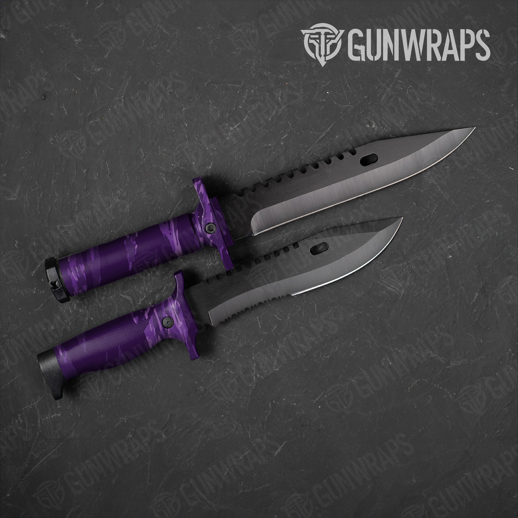Knife Vietnam Tiger Stripe Elite Purple Gun Skin Vinyl Wrap
