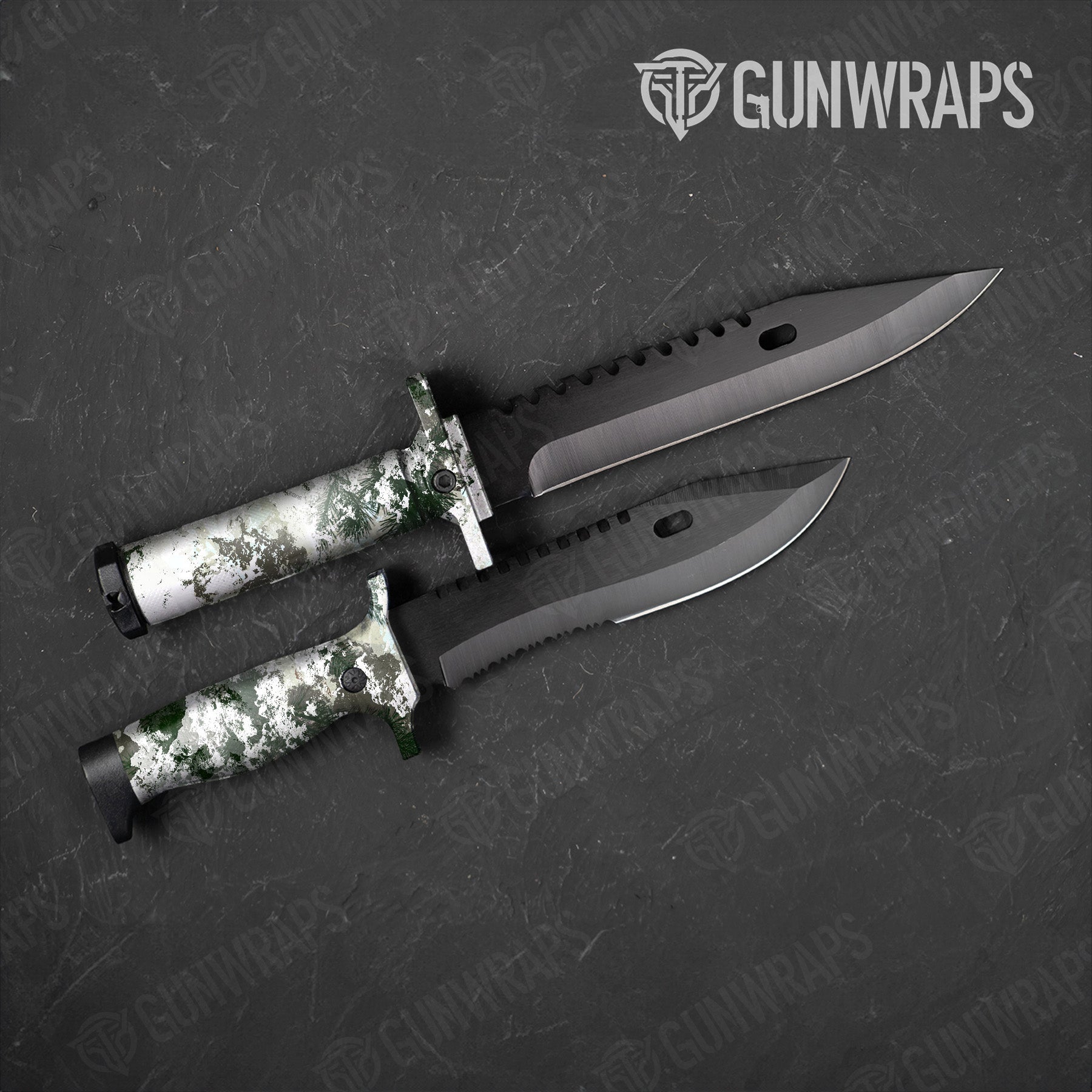 Knife Substrate Snow Spruce Camo Gear Skin Vinyl Wrap Film Fashion